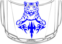 Наклейка на капот Тигр с рисунком