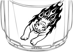 Наклейка на капот Огненная пантера