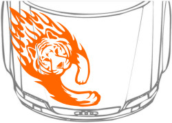 Наклейка на капот Пылающий тигр