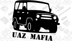 Наклейка на авто UAZ Мафия (от 20 см)