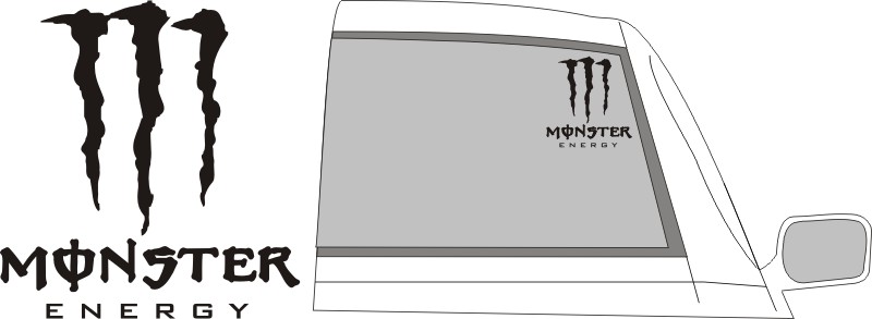 Наклейка на дверь monster energy