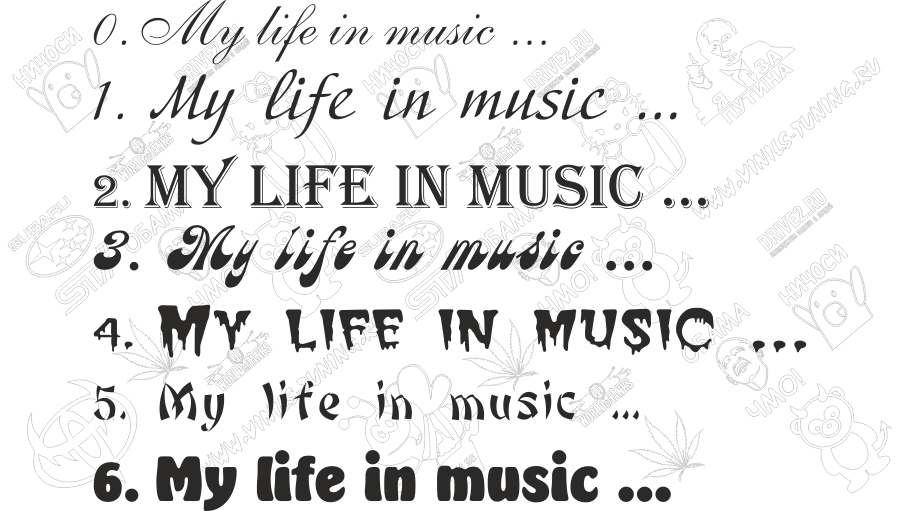 Наклейка My life in music ... - Моя жизнь в музыке ...