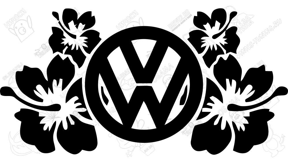 Наклейка Лого Фольксваген в цветах
