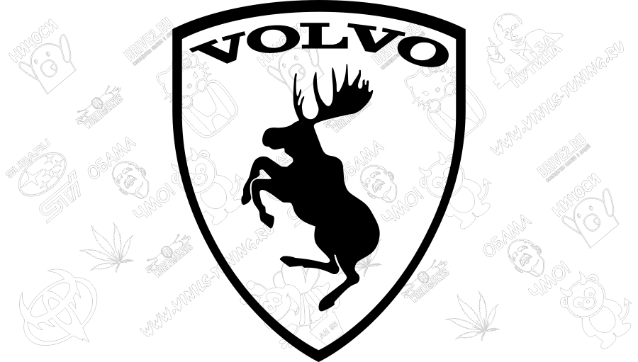 Наклейка на стекло Логотип Volvo лось