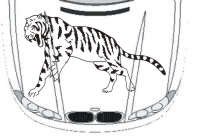 Автонаклейка на капот Тигр охотник