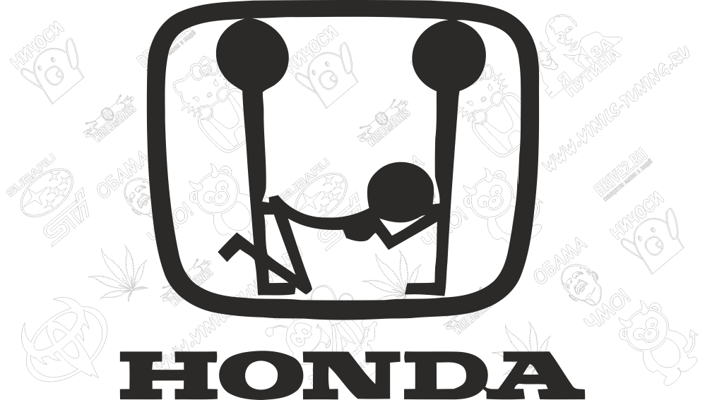Наклейка на авто Fuck Honda