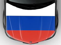 Флаг России винилография на капот