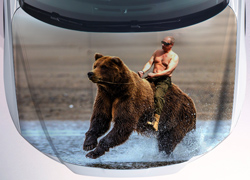 Винилография Путин на медведе