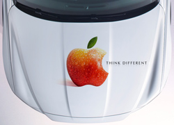 Винилография Думай иначе, слоган Apple для светлых машин