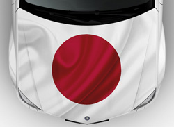 Японский флаг - винилография на авто