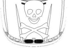Наклейка на авто Лица, маски, черепа 39 (90х95 см) Белая