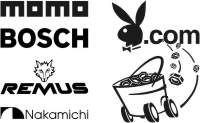 Наклейки на авто MOMO, Bosch, Remus, Nakamichi, Playboy.com